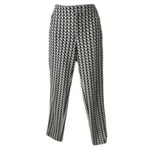 Akris Punto black and white "soundboard pattern" pants